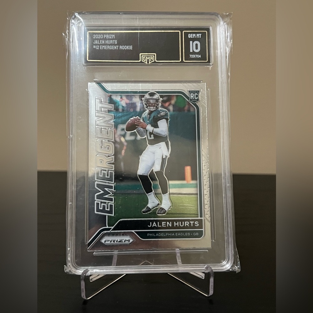 Jalen Hurts 2020 Prizm Emergent GMA 10 Graded NFL Rookie Card Eagles 🏈🔥🔥 QB RC